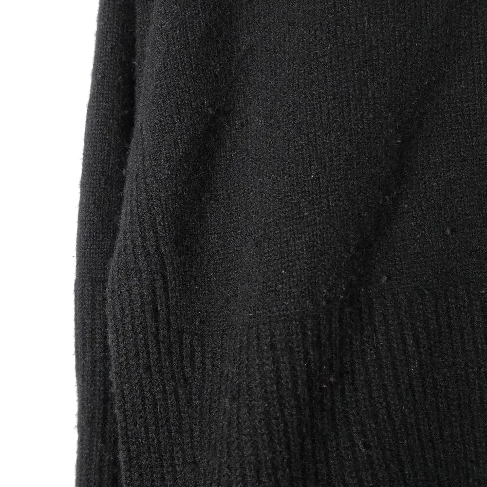Fair No Belt* Quince Women's S Black Mongolian Cashmere Belted Wrap Sweater
